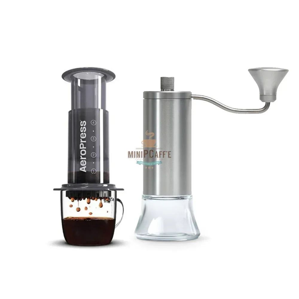 Set Penyediaan Kopi AeroPress dengan Penggiling Tangan Eureka dan Penimbang