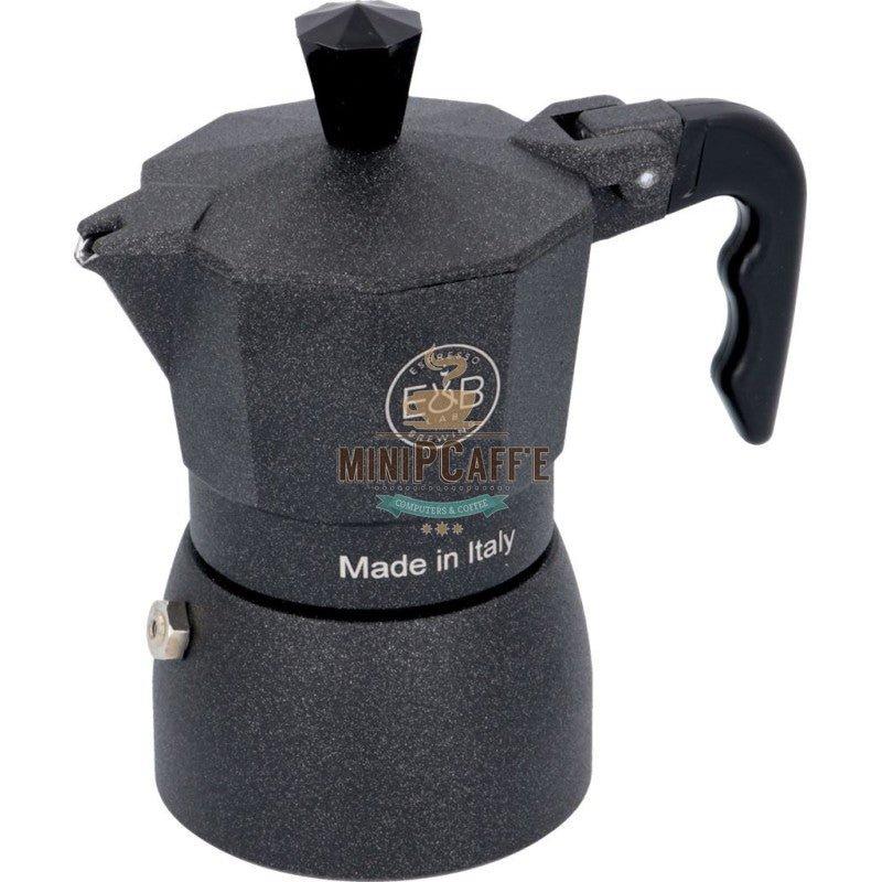 E&B LAB经典摩卡壶1杯装黑色炉顶摩卡壶 - MiniPCaffe.com