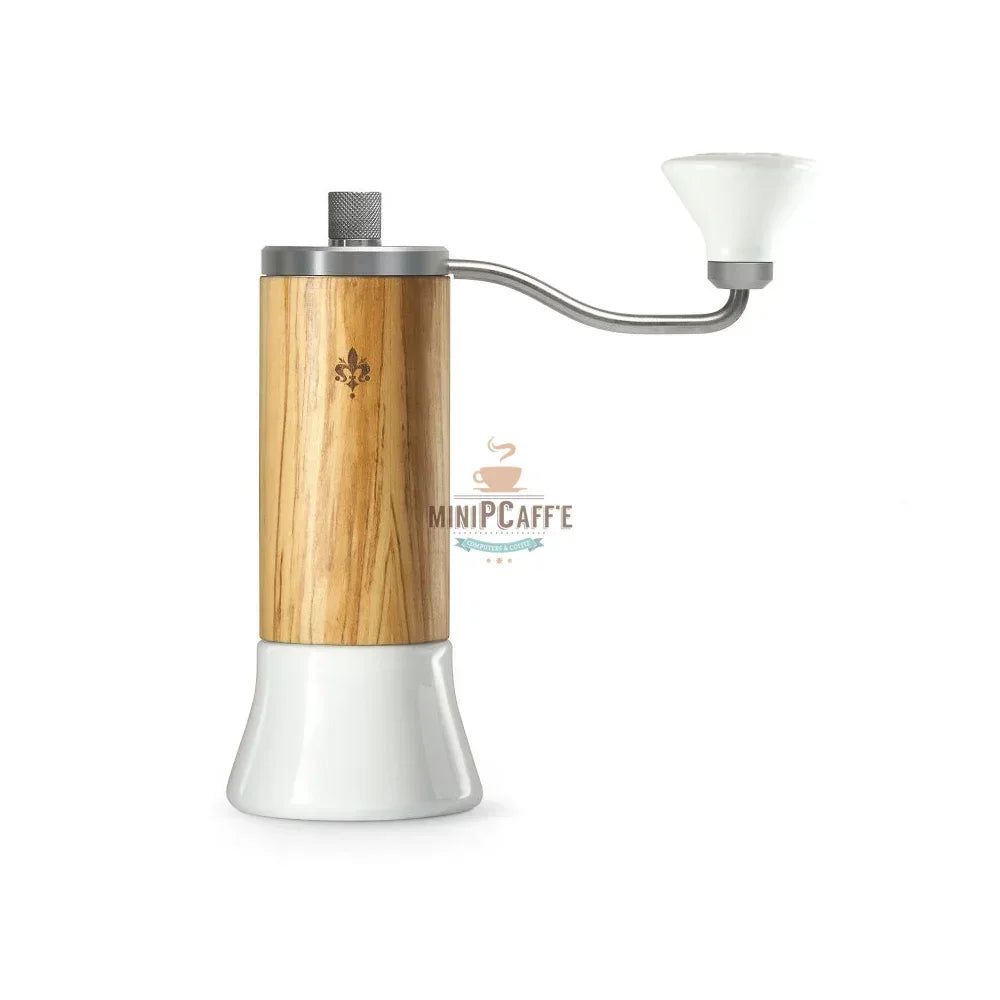 Eureka Baby Olive Wood Hand Grinder Set with Precisa Coffee Scale and Dosing Cup