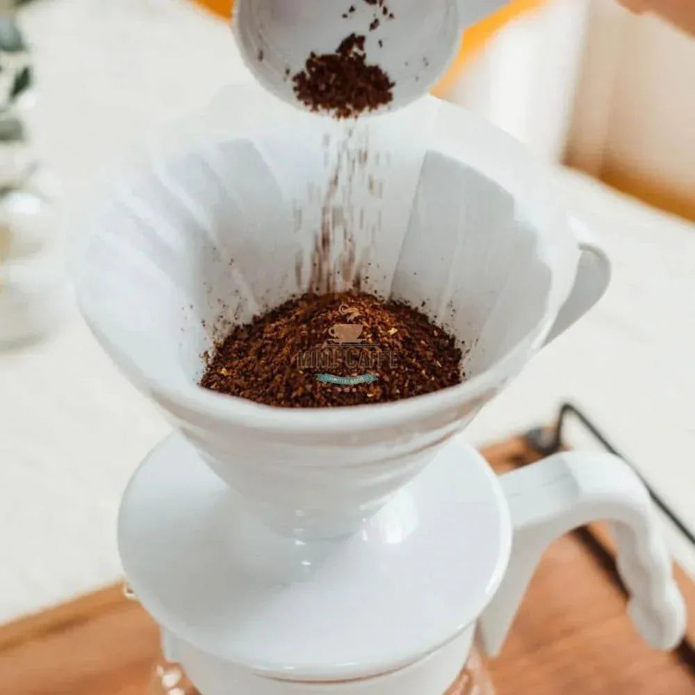 Kit Inicial Hario V60 Cinza Claro com Moedor Mini-Slim Plus