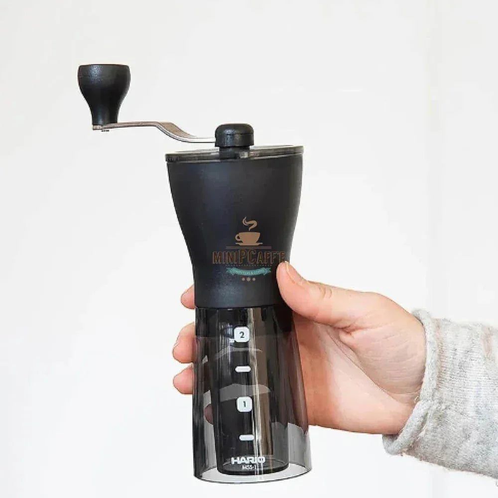 Kit Inicial Hario V60 Cinza Claro com Moedor Mini-Slim Plus