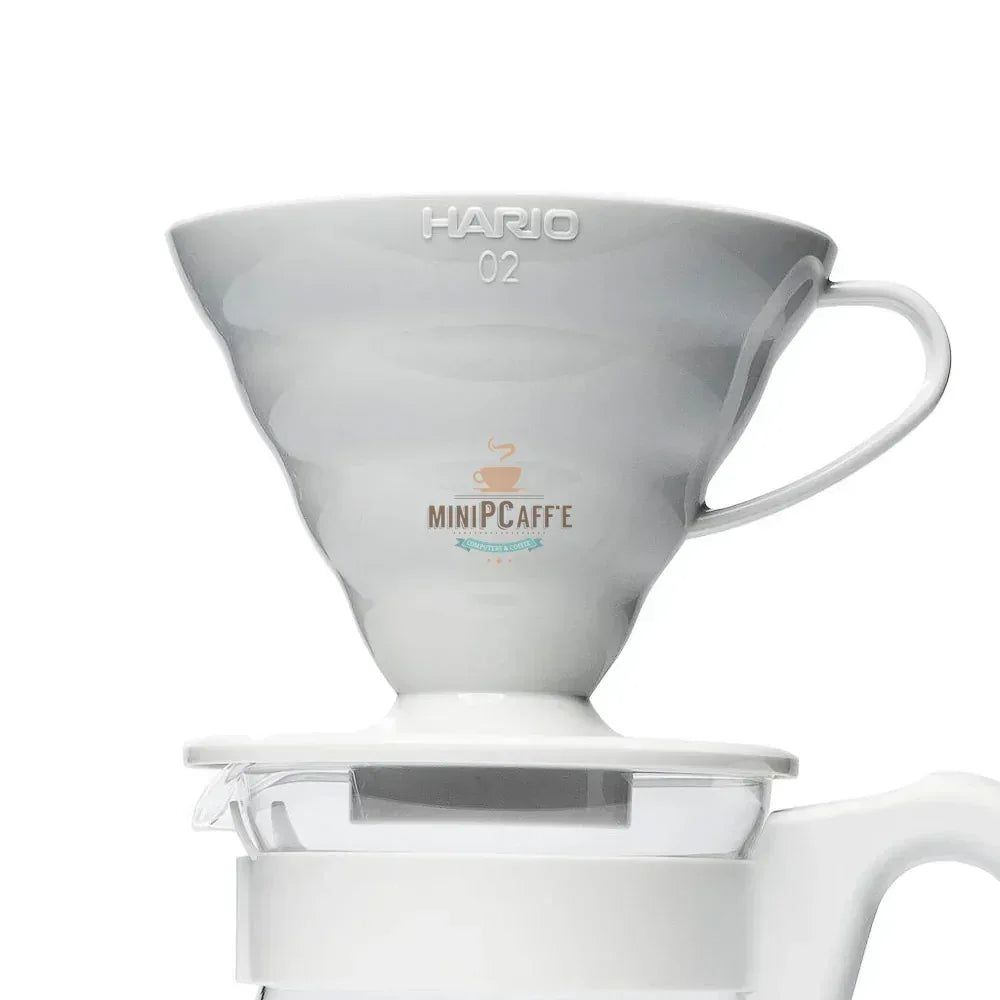 Kit Inicial Hario V60 Cinza Claro com Moedor Mini-Slim Plus