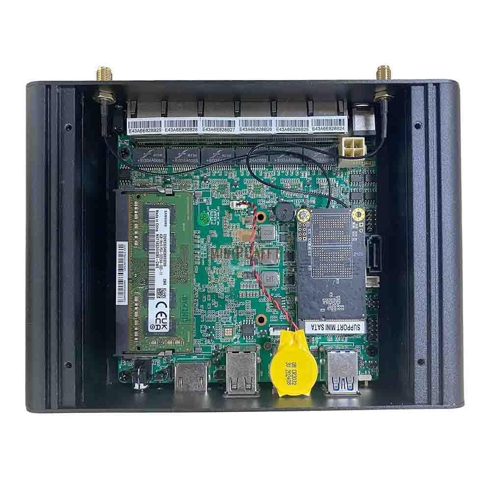 Intel Celeron J6412 Industrie-Mini-PC mit 6 LAN-Anschlüssen - MiniPCaffe.com