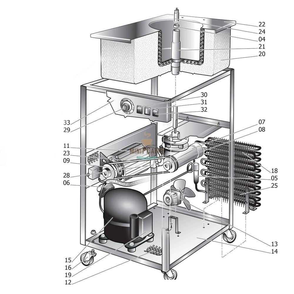 Complete Gearbox for Musso Club Zara Ice Cream Maker - MiniPCaffe.com