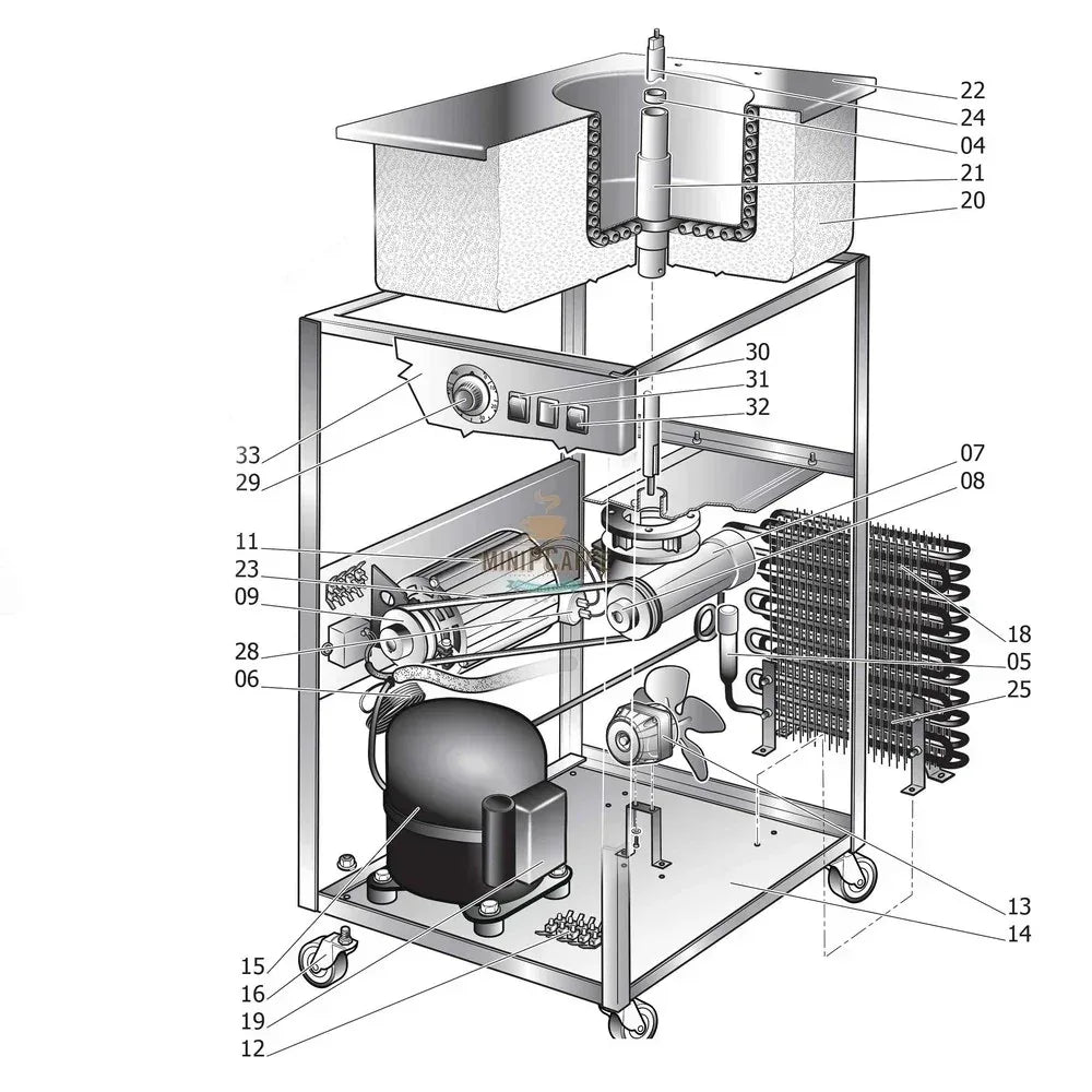 Complete Gearbox for Musso Club Zara Ice Cream Maker - MiniPCaffe.com