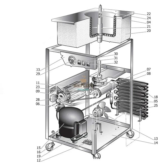 Complete Gearbox for Musso Club Zara Ice Cream Maker - MiniPCaffe.com