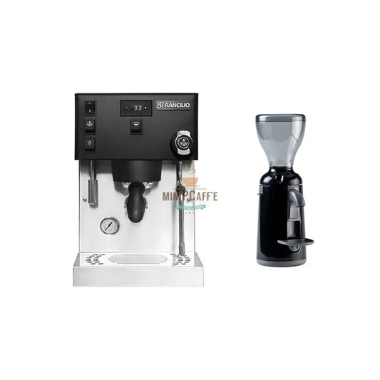 Rancilio Silvia Pro X Black with Nuova Simonelli Grinta Grinder - MiniPCaffe.com