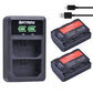 2/4 NP-FZ100 Bateria e Carregador USB Duplo para Câmeras Sony