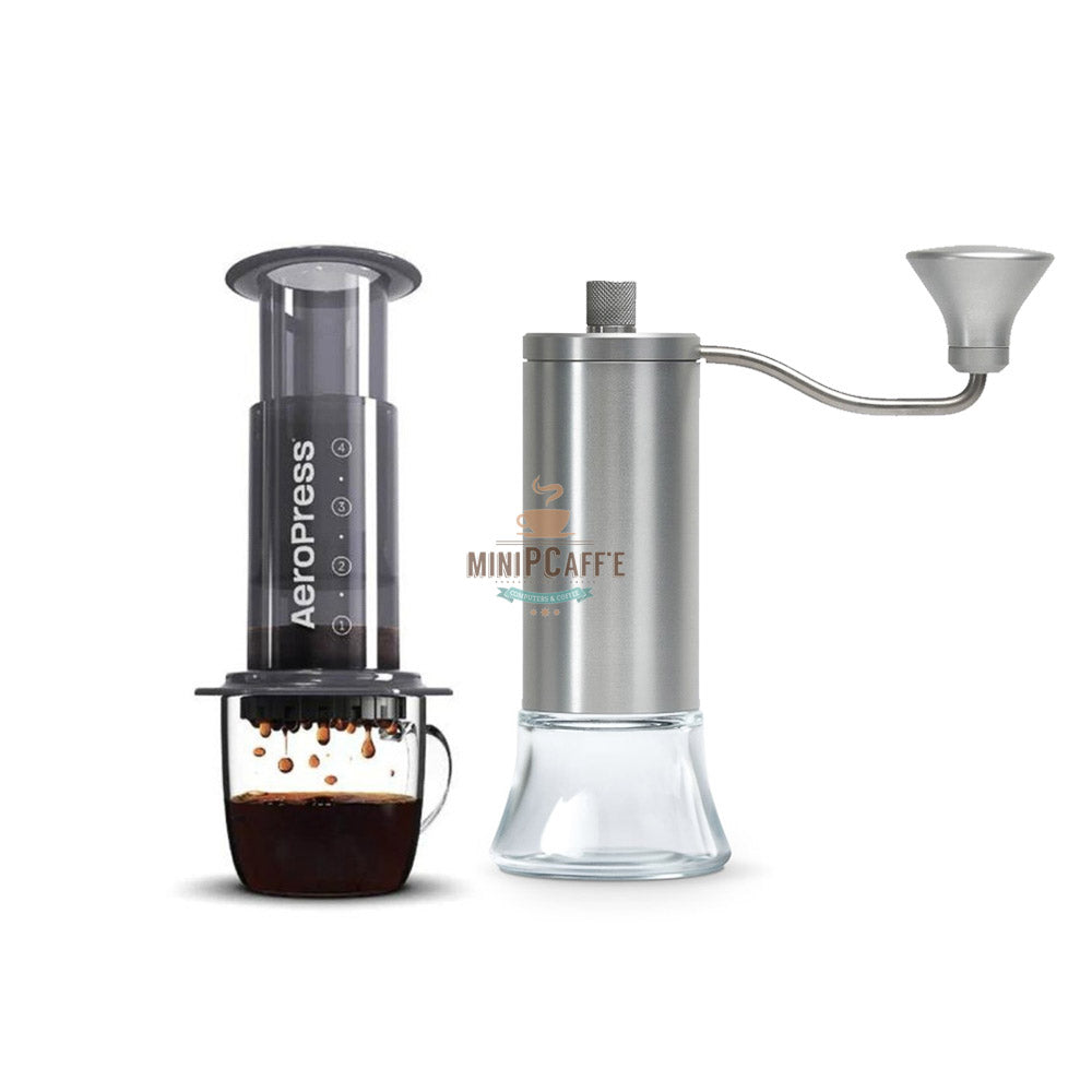 AeroPress Coffee Brewing Set with Eureka Hand Grinder - MiniPCaffe.com