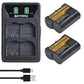 Pak baterai EN-EL15c 2/4 dan pengisi daya USB ganda untuk kamera Nikon