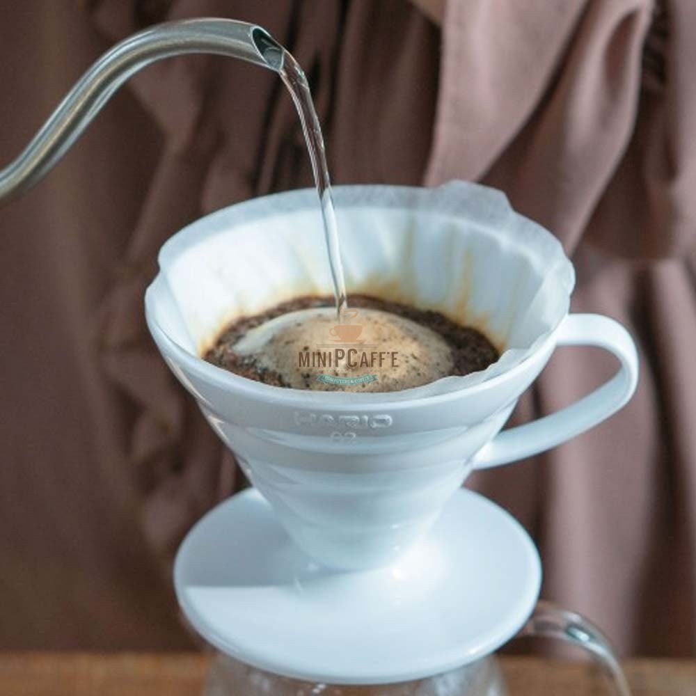 Hario V60 Pour Over Set 02 with Buono Kettle and Server White - MiniPCaffe.com