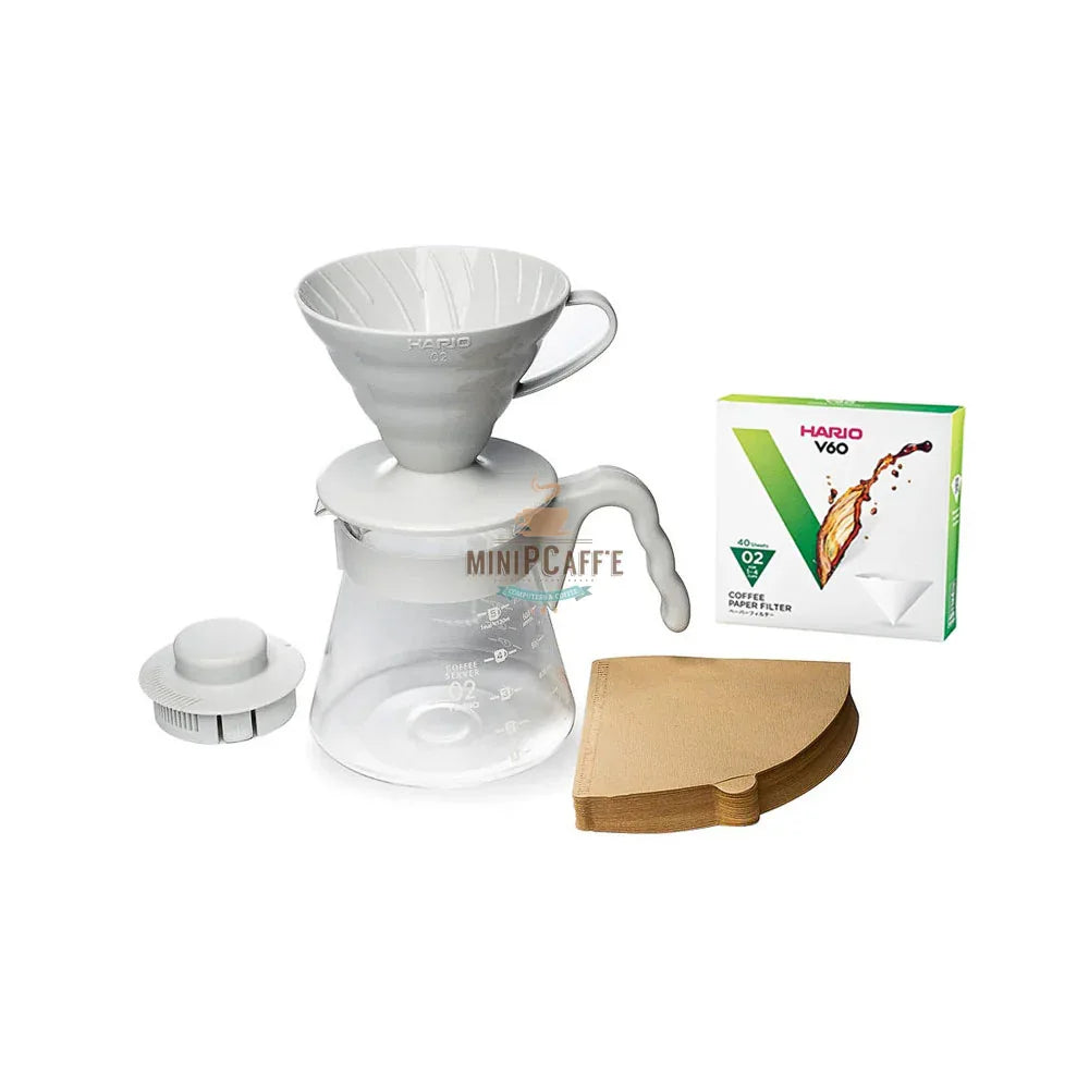 Hario V60 Pour Over Starter Kit Pale Grey - MiniPCaffe.com