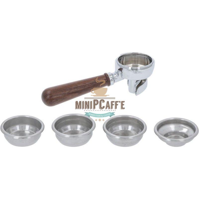Lelit 58mm Double Spout Wooden Handle Portafilter - MiniPCaffe.com