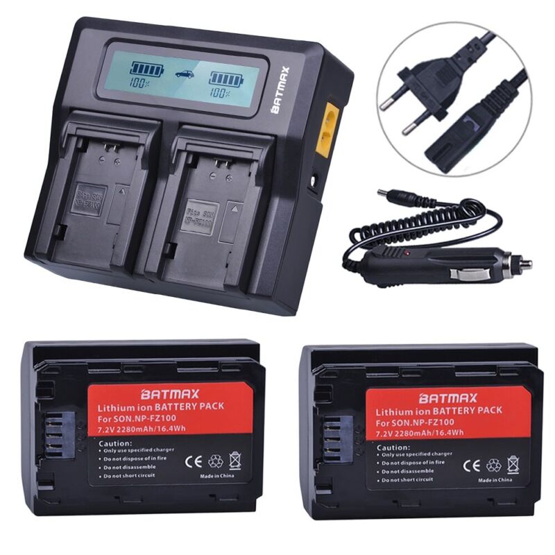 NP-FZ100 2-Battery Kit and Dual Charger for Sony Cameras