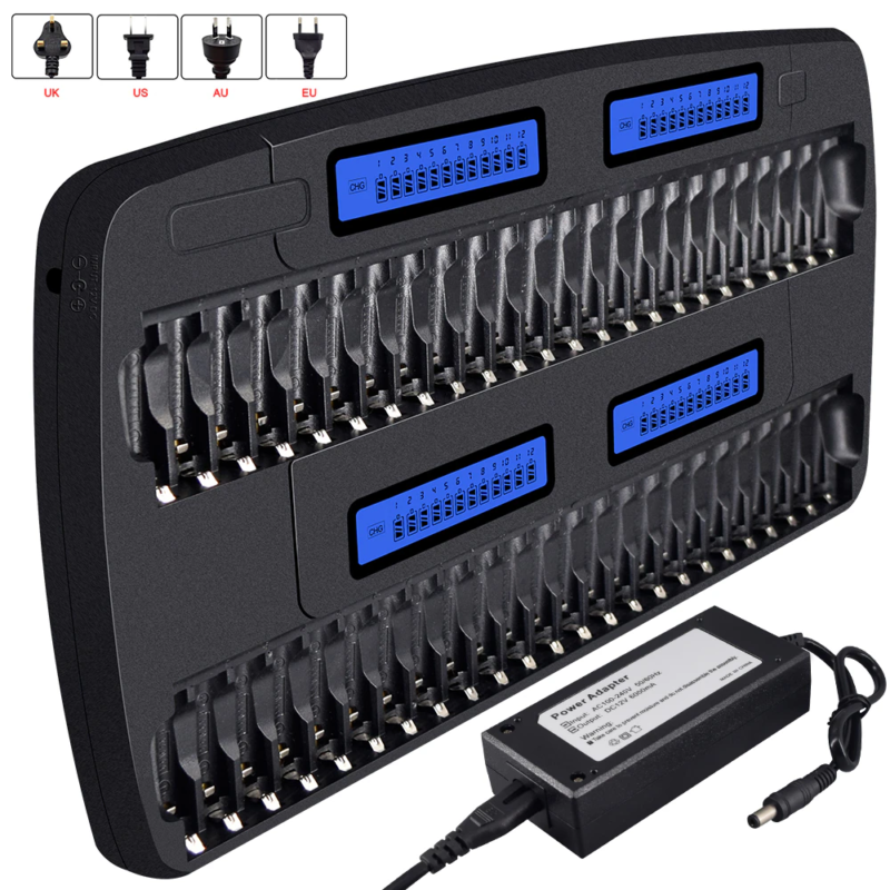 48 Slot Smart Battery Charger for 1.2V AAA AA Batteries