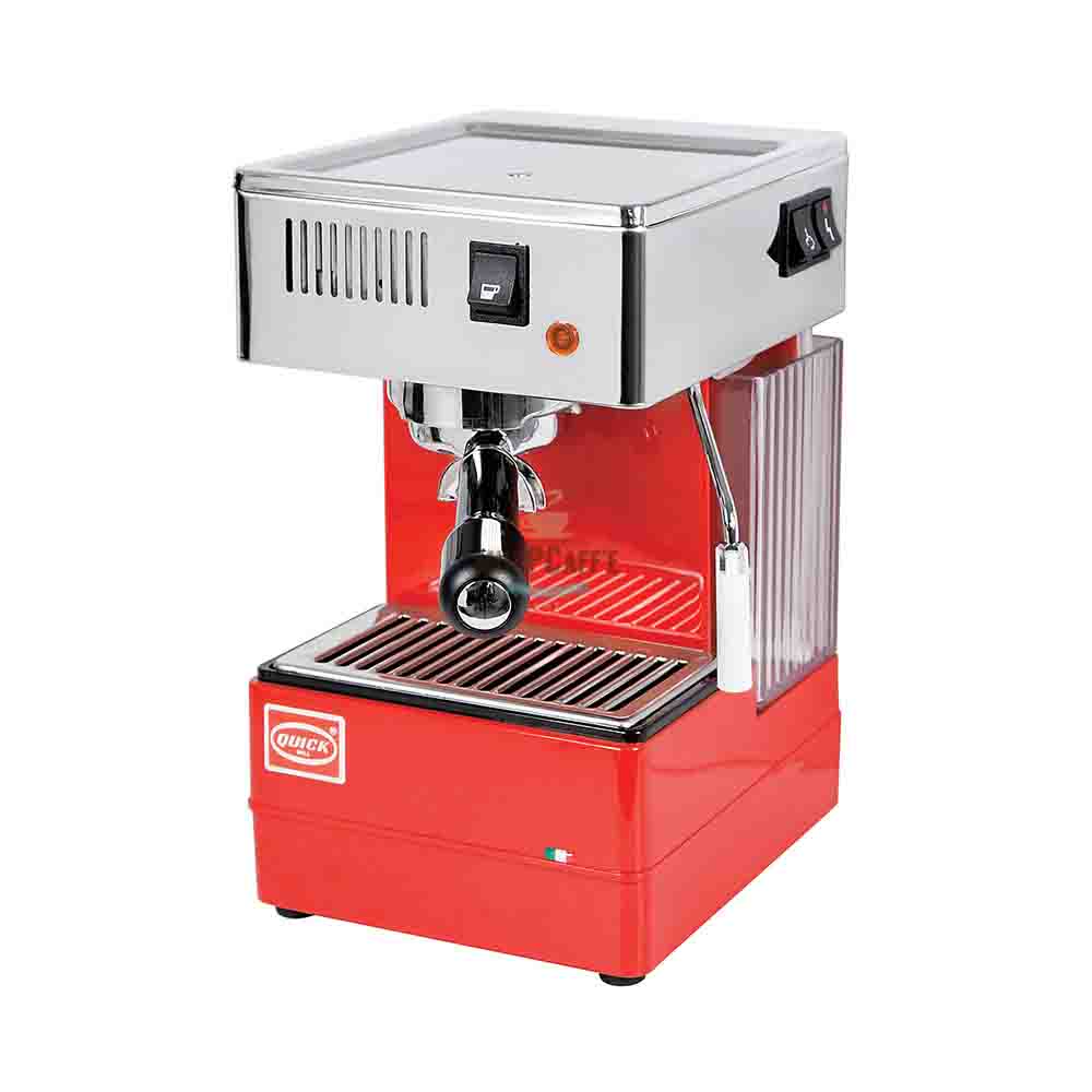 QuickMill 820 Espresso Machine Red & Eureka Manuale Grinder