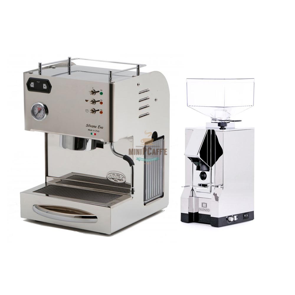 QuickMill Silvano EVO Espresso Machine & Eureka Mignon Silenzio Grinder